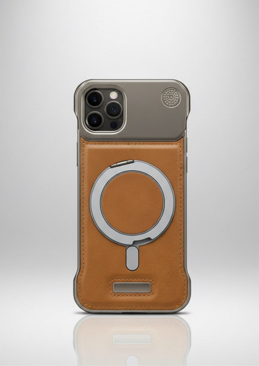 Premium Metal & Genuine Leather MagSafe Case for iPhone
