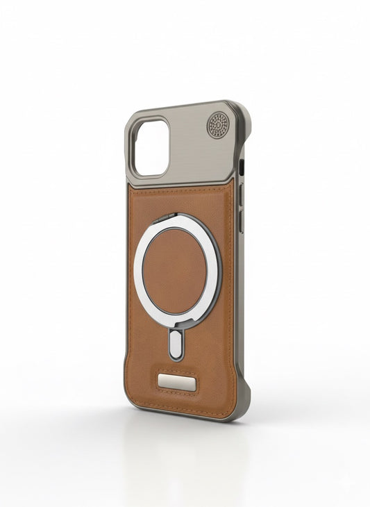 Premium Metal & Genuine Leather MagSafe Case for iPhone